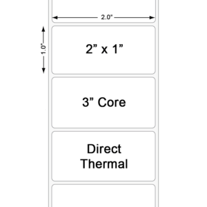 2" x 1" Direct Thermal Label with 3" Core