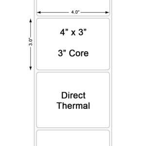 4" x 3" Direct Thermal Label with 3" Core
